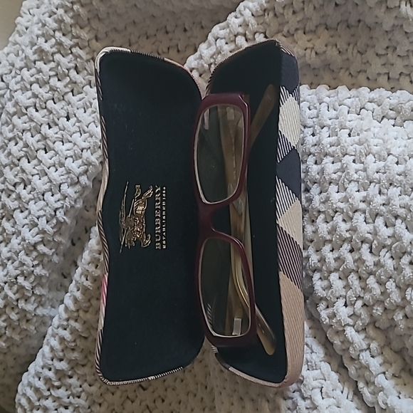 Burberry, B2043 3075 Eyeglasses, Dark Red Maroon Rectangular 130 - Picture 1 of 9